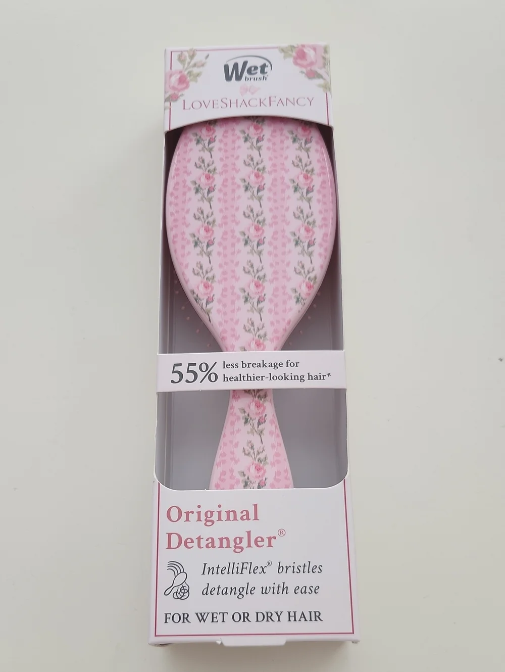 LoveShackFancy x Wet Brush Original Detangler Hair Brush Pink Floral New